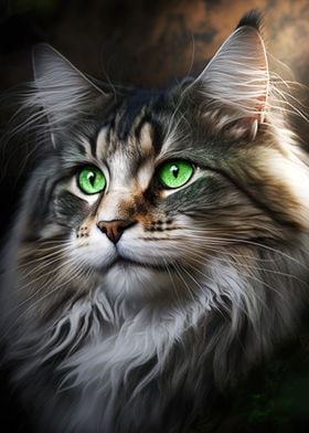 Green Eyes Maine Coon