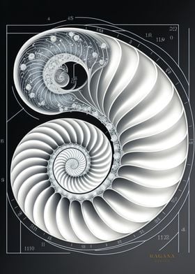 Fibonacci White Spiral