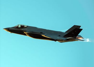 F35 during sunset