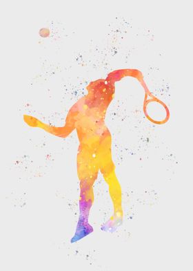 Colorful Tennis Silhouette