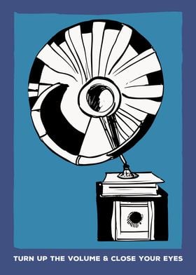 Retro Gramophone Poster