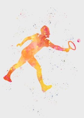 Colorful Tennis Silhouette