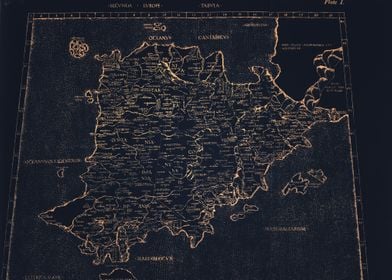 Spain vintage glowing map