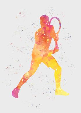 Colorful Tennis Silhouette