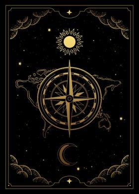 Tarot compass sun moon