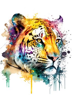 Tiger Watercolor Painting