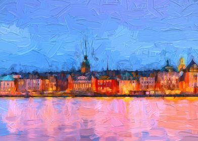 Oil ityscape of Stockholm