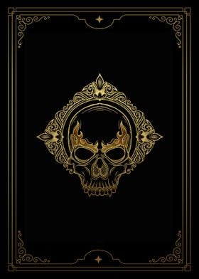 Tarot gold skull head 2