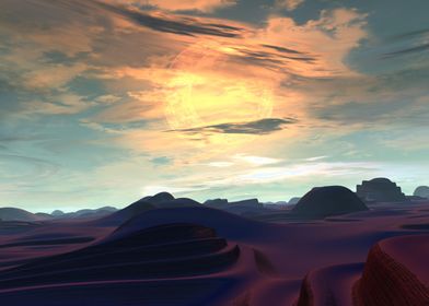 Digital desert landscape