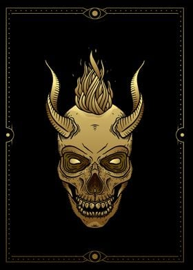 Tarot devil skull head