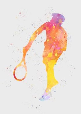 Colorful Tennis Silhouette