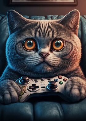 The Pro Gamer Console Cat