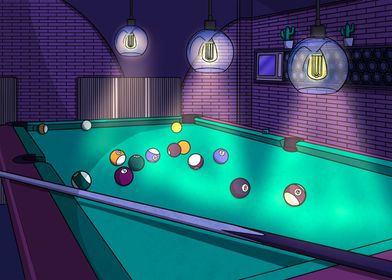 Playing Pool After Dark