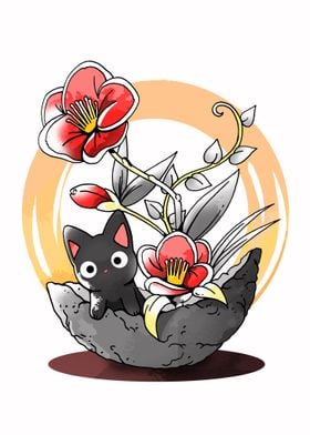 Ikebana Cat