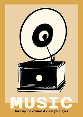 Vinyl Record Player Poster