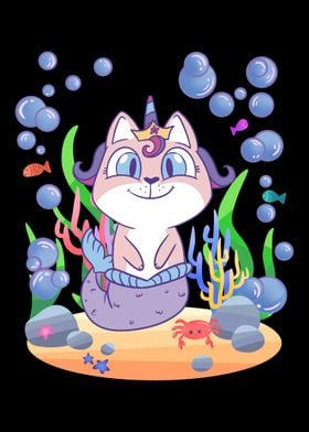 Cat unicorn mermaid fabulo