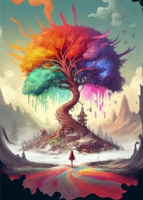 Colorful World Tree