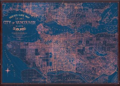 Vancouver vintage red map