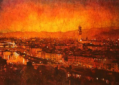 Florence Italy sunset city