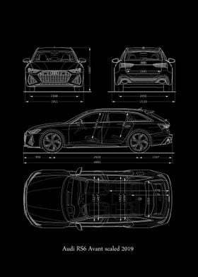 KTIN Cartoon Luxury Car Poster Audi RS6 Performance Racing Poster  Decorative Painting Canvas Wall Posters And Art Picture Print Modern Family  Bedroom