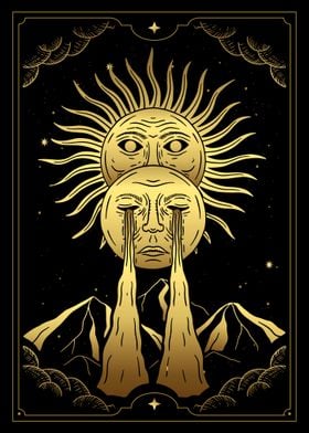 Tarot Sun crying moon