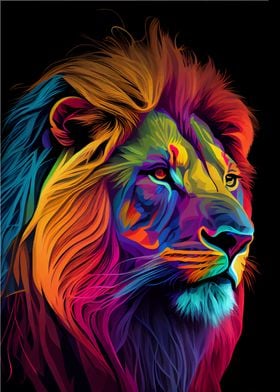 Lion pop art style