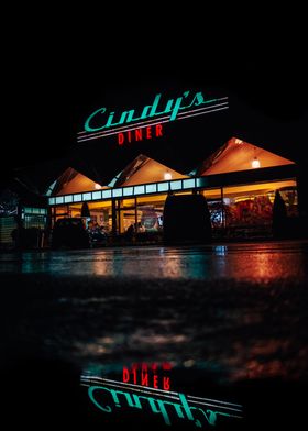 Neon Diner Reflection