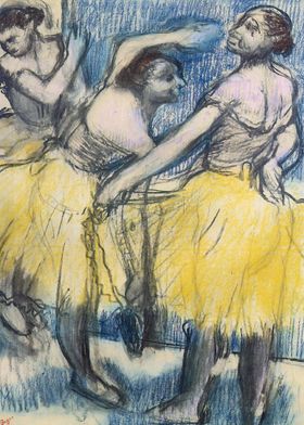 three dancers in yellow