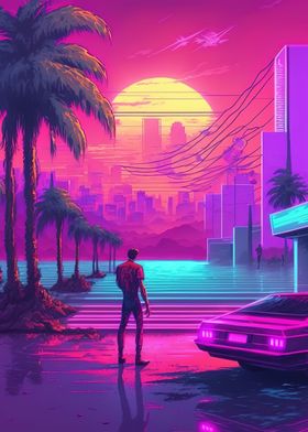 Poster Vice City Nights Painting | Poster