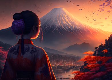 Geisha Mount Fuji