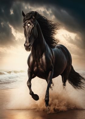 Black Horse on beach