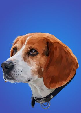 Head dog beagle vector