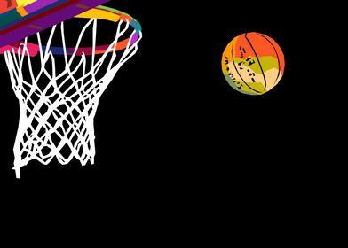 Basketball in wpap pop art