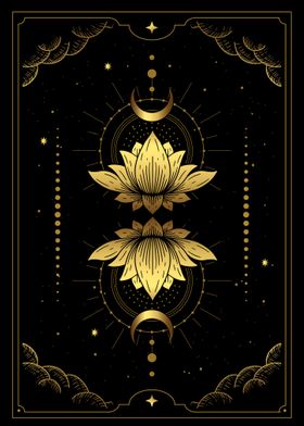 Tarot moon lotus