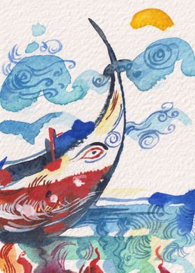 Fishing Boat Watercolor