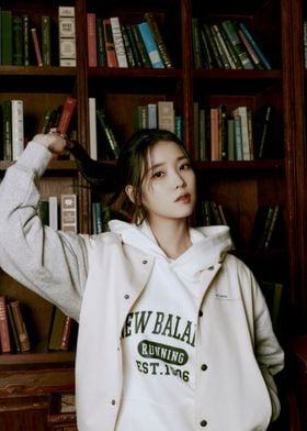 iu with book