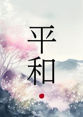 Peace in Japanese Kanji