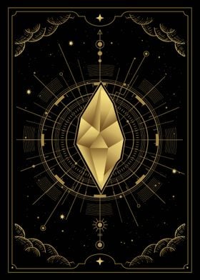 Tarot crystal card
