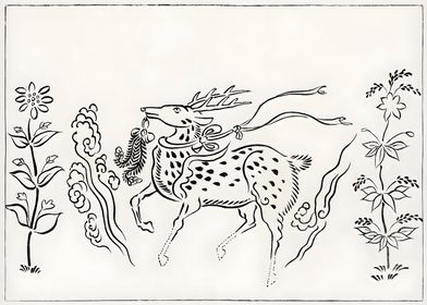 Ukiyo e Reindeer