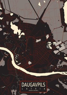 Daugavpils City Map Vector