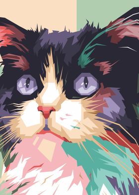 Cute Face Cat Popart