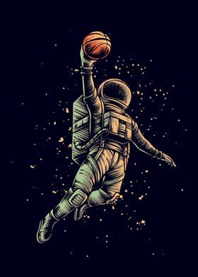 Basketball shot astronaut