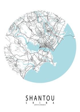 Shantou City Map Circle