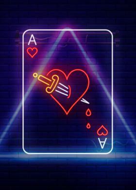 card game in neon