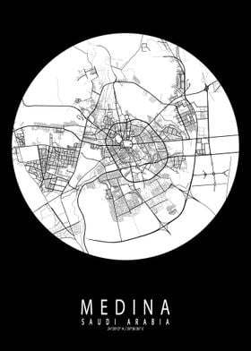 Medina City Map Full Moon