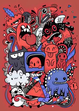 Monster Doodles Cartoons