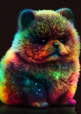 Colorful cute dog