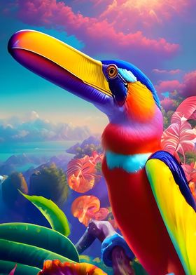 Tropical Psychedelic Bird