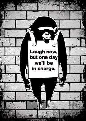 Banksy Monkey Laugh Now