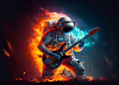 Astronaut Playing Guitar 